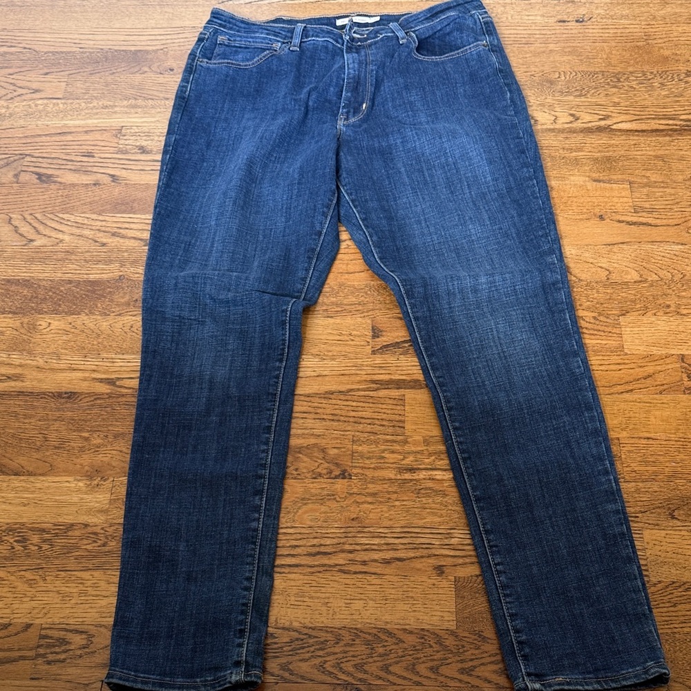Levis 721 Skinny High Rise Blue Jeans sz33 - Picture 2 of 6